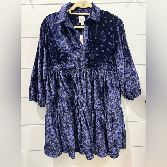 Maeve Dresses & Skirts - Anthropologie Maeve Bettina Velvet Tiered Mini Short Dress